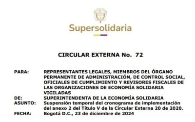 CIRCULAR EXTERNA No. 72