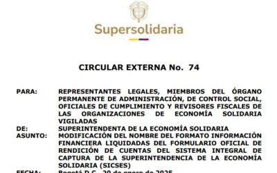 CIRCULAR EXTERNA No. 74